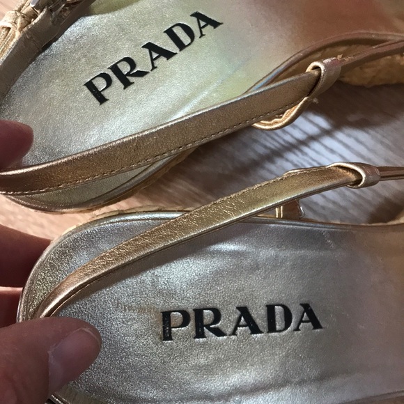🔥Prada Metallic Espadrilles FREE SHIPPING - Picture 10 of 13